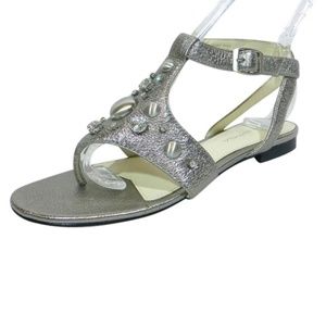 NEW Via Spiga T-Strap Leather Sandals